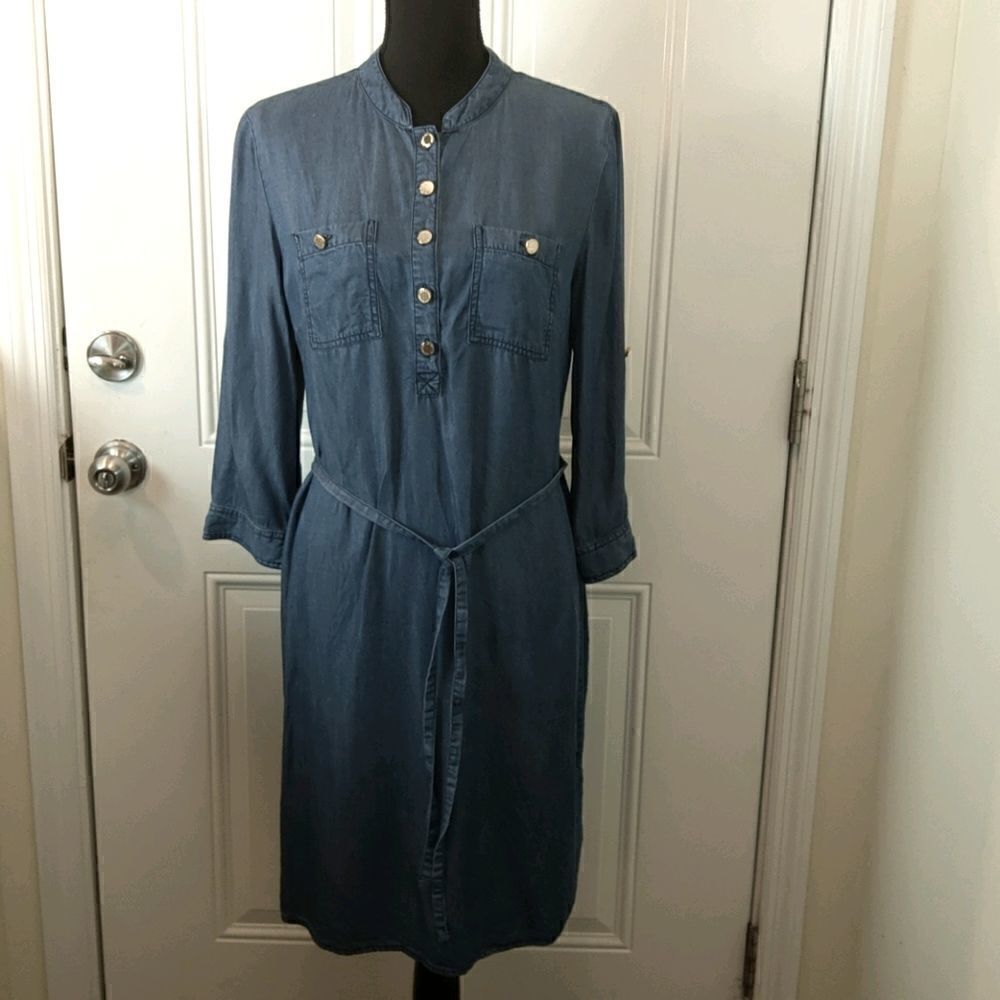 Liz Claiborne 100% Lyocell blue chambray dress